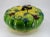 This large Chinese porcelain footed Alter box in Melon form, has a mottled round shape, glazed with yellow on top and...