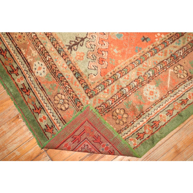 Early 20th Century Early 20th Century Zabihi Collection Green Large Irish Donegal Rug For Sale - Image 5 of 12