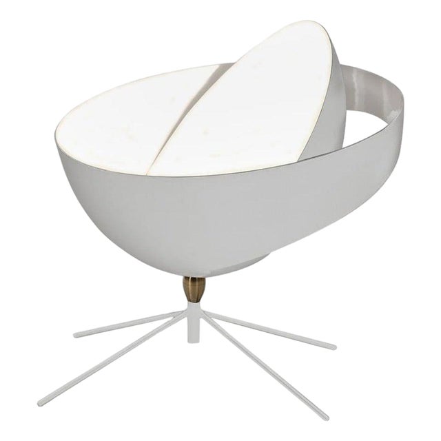 Mid-Century Modern White Saturn Table Lamp from Serge Mouille For Sale
