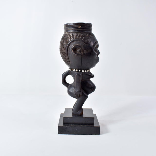 Black Early 20th Century Kuba Figural Cup on Custom Base For Sale - Image 8 of 14