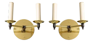 Bespoke Two-Arm Brass Sconces - a Pair