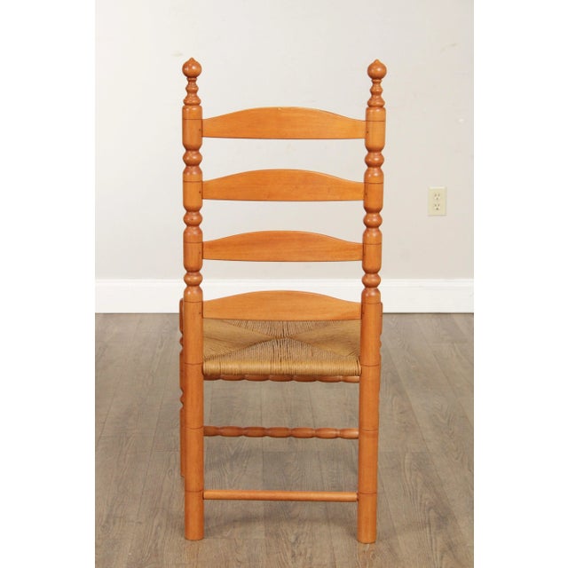 1990s Custom Crafted Maple Ladderback Rush Seat Dining Chair For Sale - Image 5 of 12