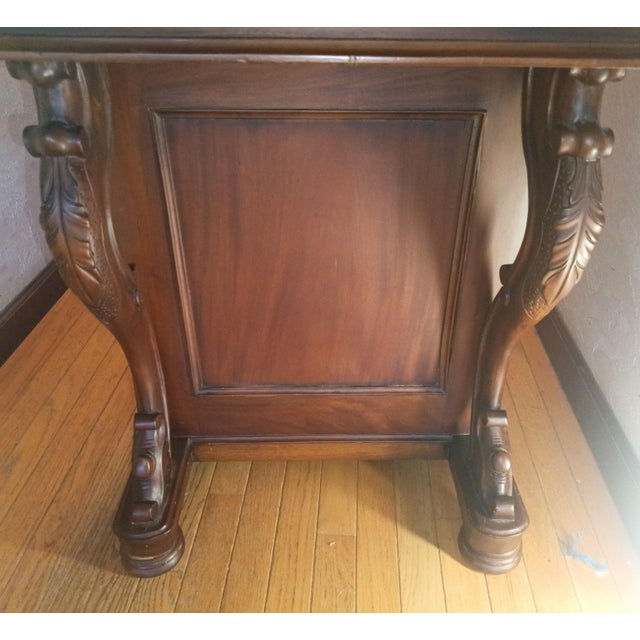 Beautiful Antique Mechanical Davenport Writing Desk With Drawers, a Pop Up Top, and Hidden Compartments. For Sale In Saint Louis - Image 6 of 6