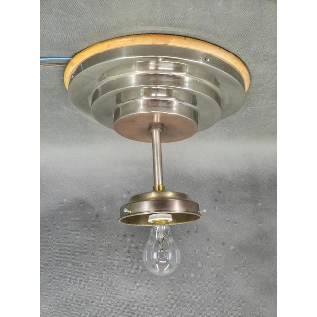 Art Deco Czech Opaline Glass Flush Mount, 1930s For Sale - Image 3 of 9