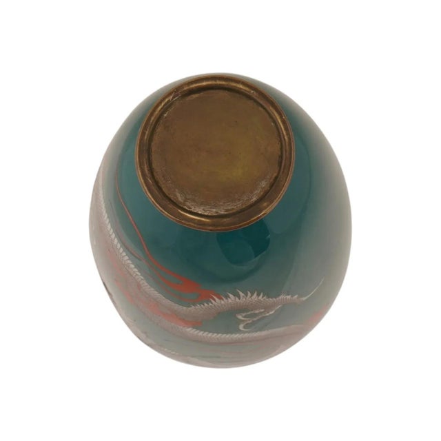 Late 19th Century Large Japanese Meiji Cloisonne Enamel Dragon Vase For Sale - Image 5 of 9