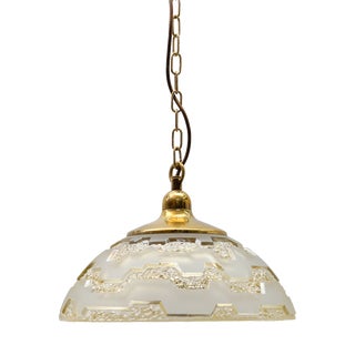 Amber-Colored Embossed Glass Lamp by Peill & Putzler, Germany, 1960s For Sale