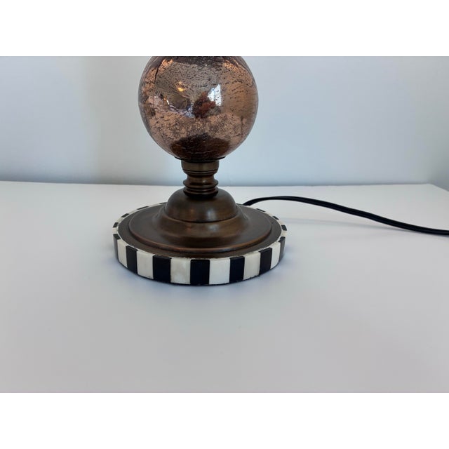 Copper Vintage McKenzie Childs Handmade Mercury Balls With Bone Base Table Lamp For Sale - Image 8 of 11