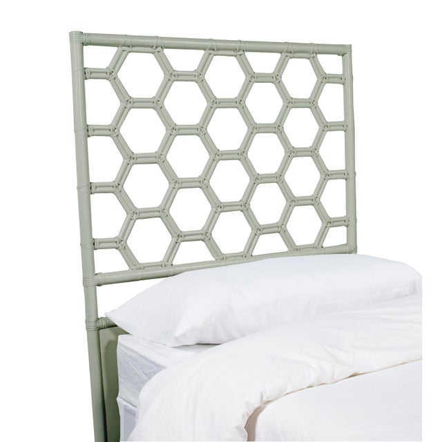 Honeycomb Platform Bed Twin Extra Long, Celery Green For Sale In West Palm - Image 6 of 6