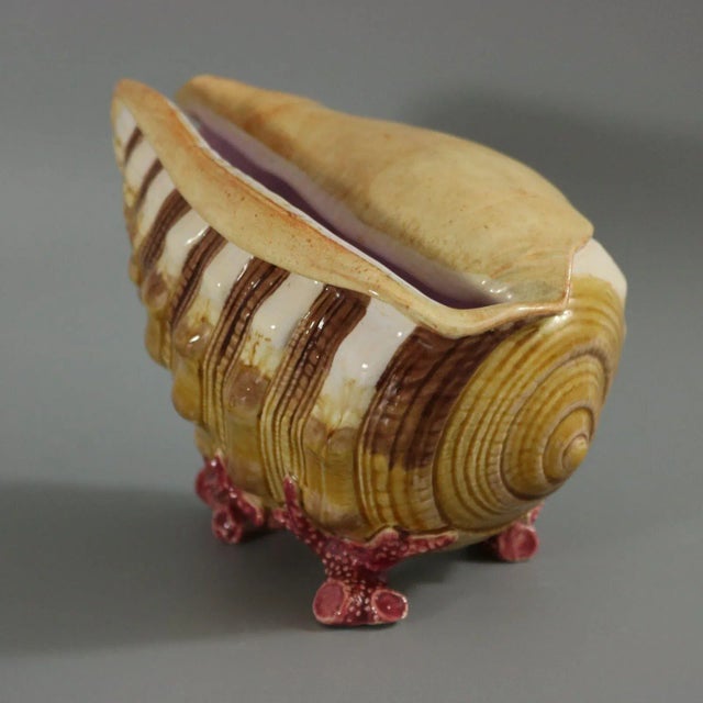 Victorian Minton Majolica Shell Spoon Warmer For Sale - Image 13 of 13