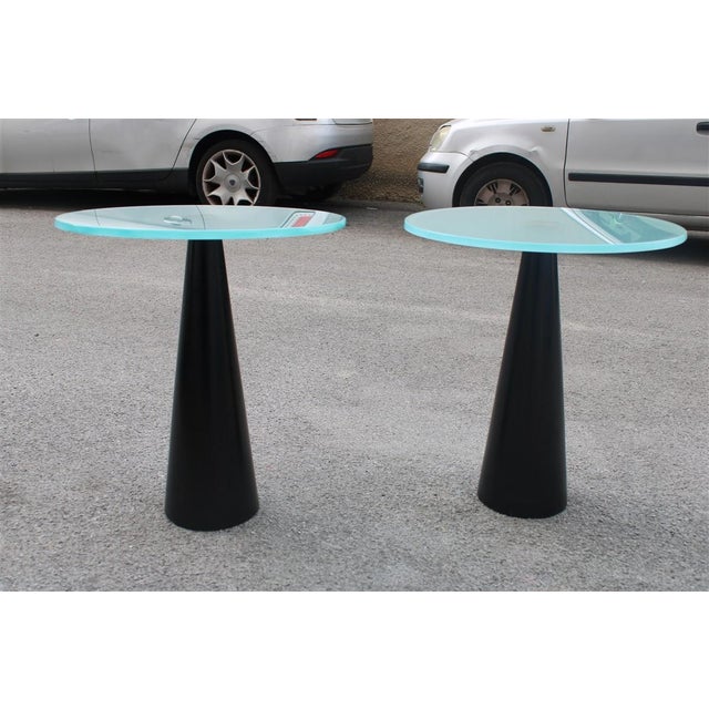 Italian Coffee Tables attributed to Ettore Sottsass, 1980s, Set of 2 For Sale - Image 3 of 12