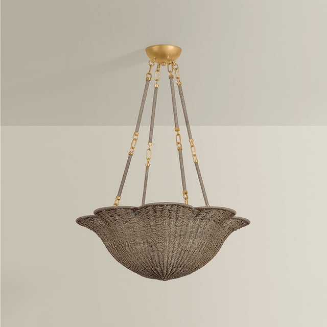 Boho Chic Hudson Valley Lighting Ardonia 28 in. 4 Light Chandelier in Vintage Gold Leaf Finish For Sale - Image 3 of 4