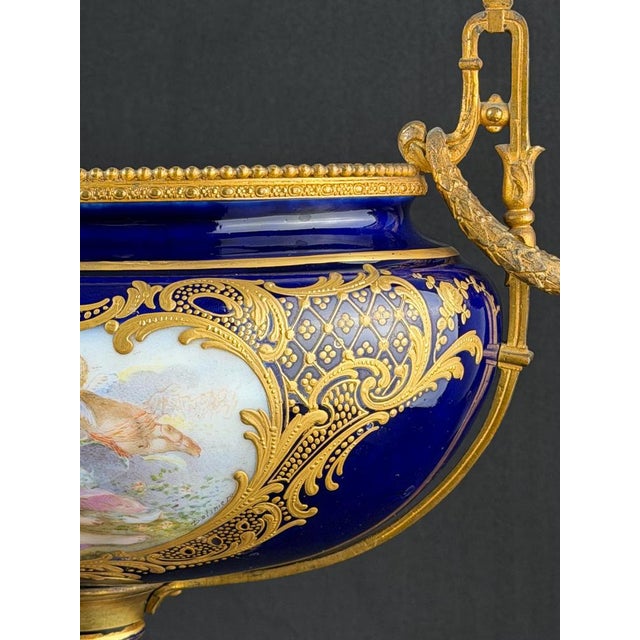 Blue French Cobalt Blue Porcelain Urn Vase by Delinière, 1880-1900 For Sale - Image 8 of 13