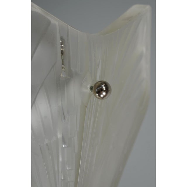 Hettier & Vincent Art Deco Pendant Chandelier Circa 1930 - Hexagonal Glass & Nickel For Sale - Image 9 of 14