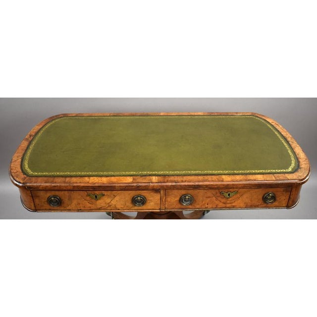 Victorian Burr Walnut Writing Table, 1860 For Sale - Image 6 of 12