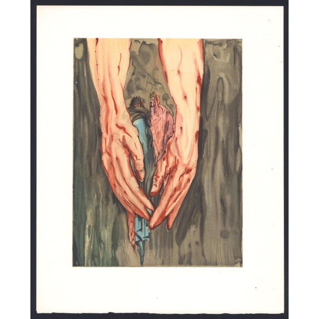 1963 Dalí Divine Comedy Engraving Enfer Chant 31 "Dans Les Mains D'Antée" (In the Hands of Anteus) For Sale