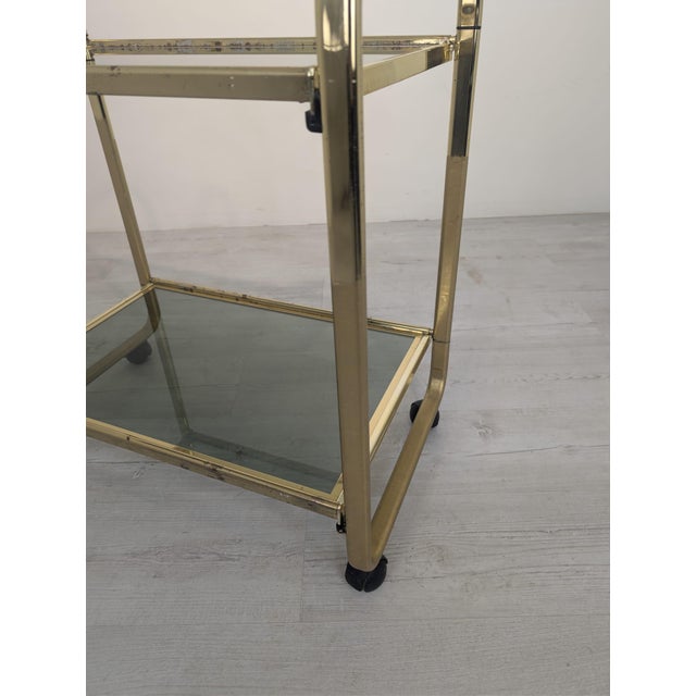 Hollywood Regency Italian Mobile Brass Bar, 1970s For Sale - Image 10 of 16
