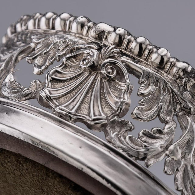 19th Century Georgian Solid Silver Wine Coasters, 1810s, Set of 2 For Sale - Image 11 of 15