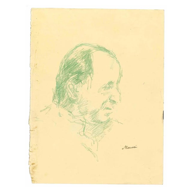 Mino Maccari, The Profile, Original Drawing, 1950s For Sale