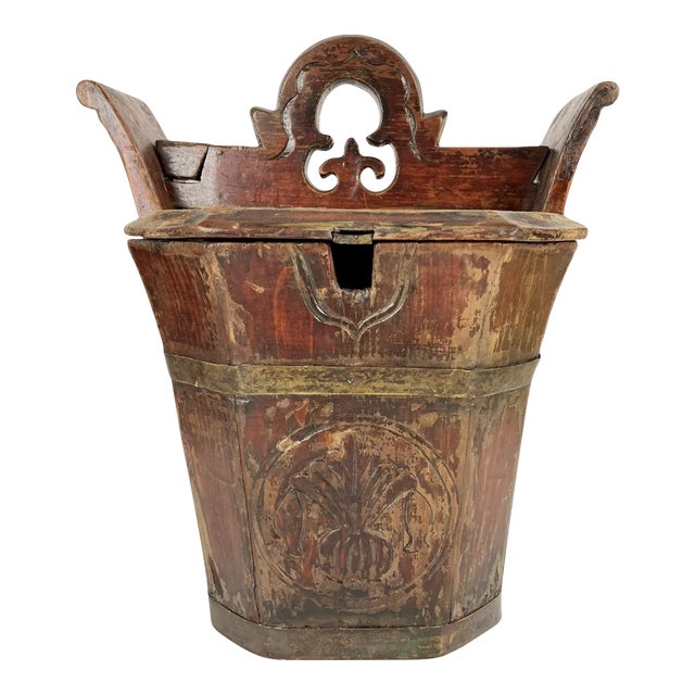 Antique Chinese Teapot Caddy Carved Wood For Sale