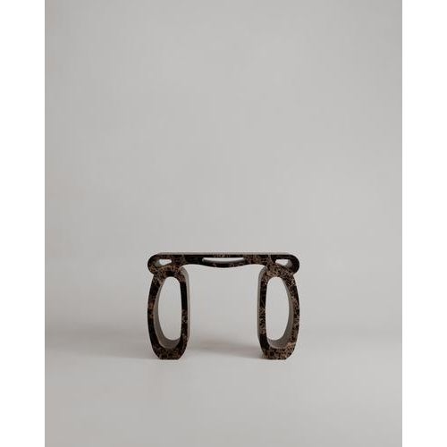 Brown Travertino Rosso Marble Soie Console by Esther Knopfler For Sale - Image 8 of 18