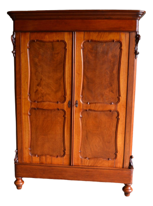 Antique Mahogany Biedermeier Maids Cupboard