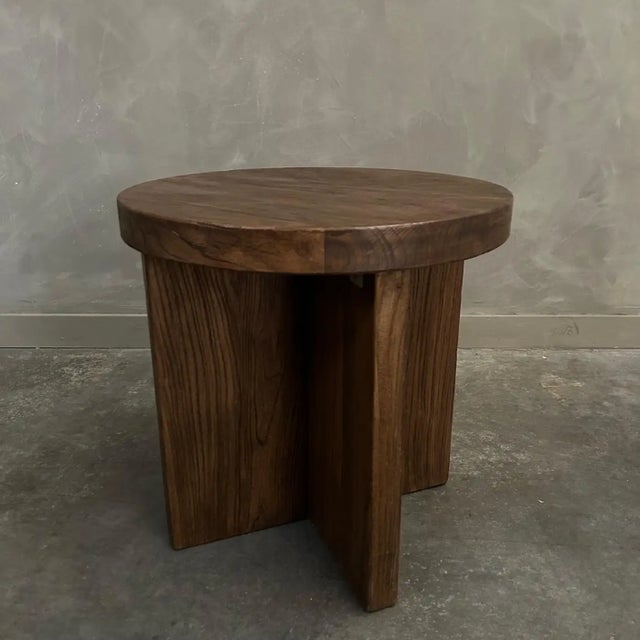 BH Collection Cadence Side Table in Walnut Finish The artisanal construction methods highlight the elm woods beautiful...