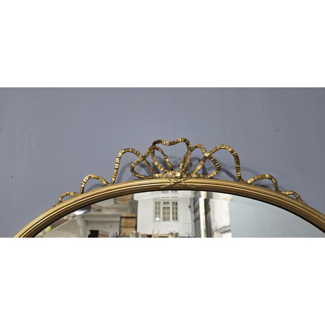 Gold Antique Victorian Oval Gilt Mirror, 1840 For Sale - Image 8 of 11
