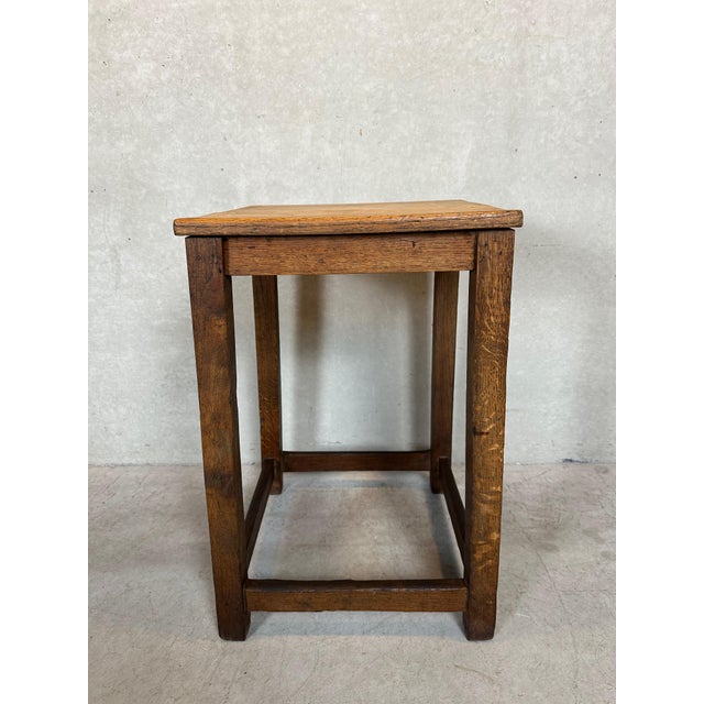 Brutalist Brutalist Side or Plant Table in Oak For Sale - Image 3 of 12