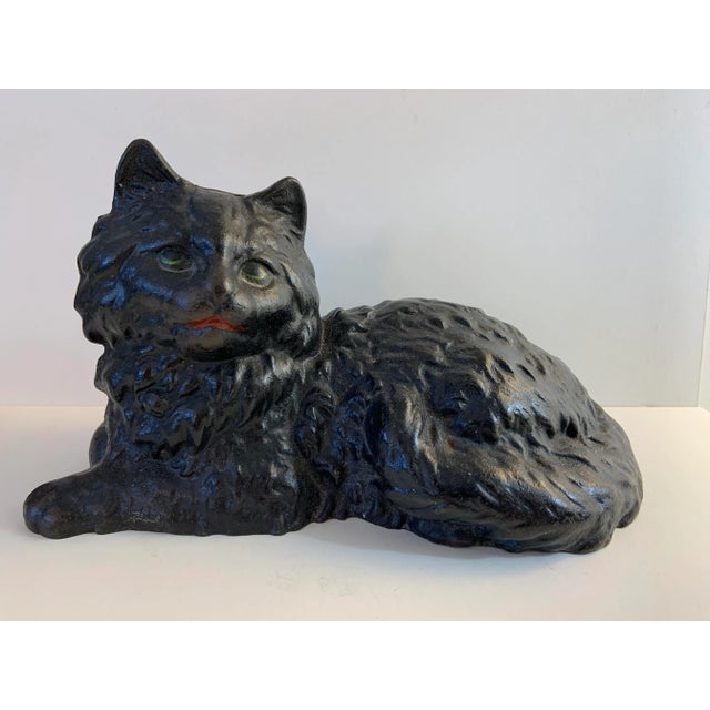 1950 Cast Iron Fireplace Place Door Stop Cat For Sale - Image 11 of 11