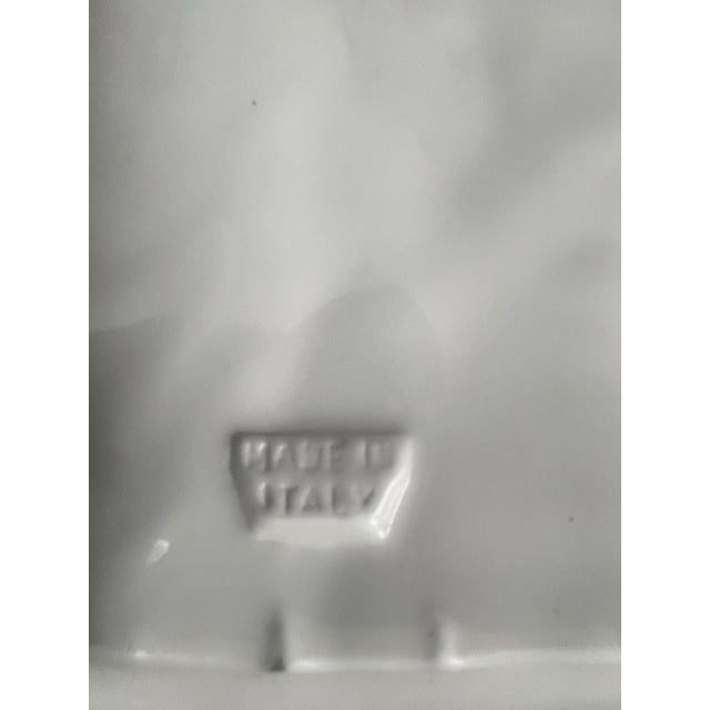 White Mid 20th Century Italian Woven Ceramic Handled Basket For Sale - Image 8 of 9