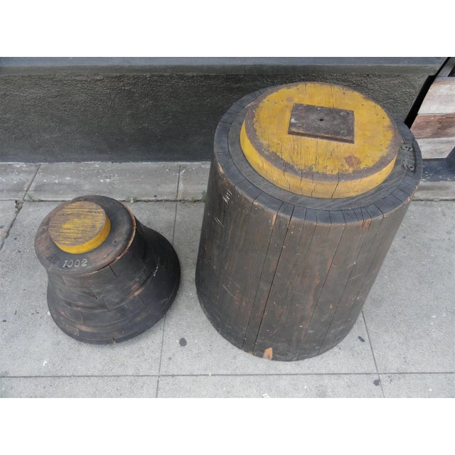 Three-Piece Industrial Wooden Gear Mold – Portland Rock Crusher, Sculptural Statement Object For Sale In Los Angeles - Image 6 of 11