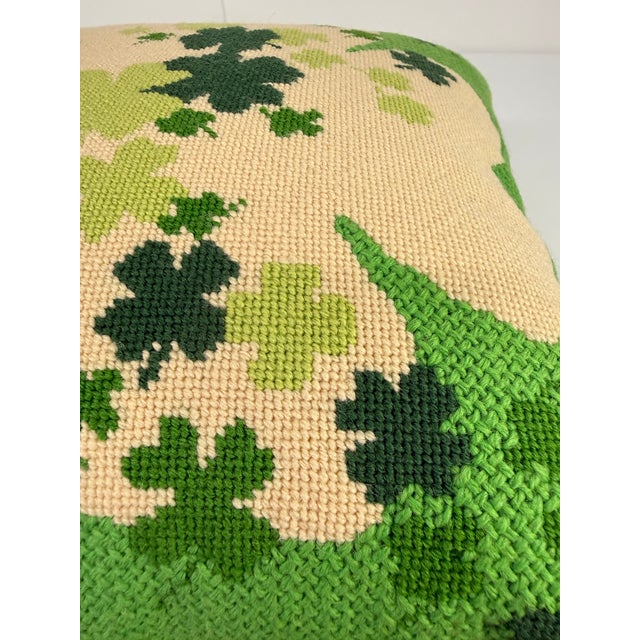 Textile Vintage Shamrock Throw Pillow For Sale - Image 7 of 12