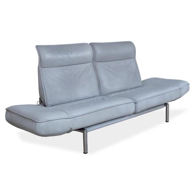 DS-450 Two-Seater Leather Blue Manual Function Sofa from de Sede For Sale - Image 4 of 18