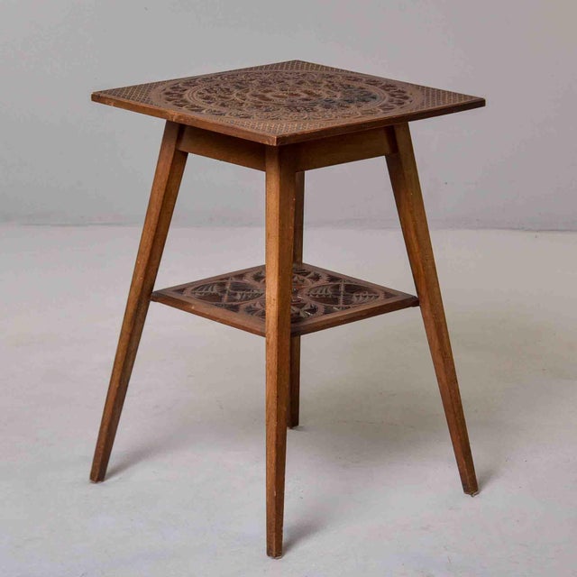 Wood Chip-Carved Two-Tier Occasional Table, Circa 1910s For Sale - Image 7 of 11