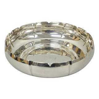 Vintage Lundt M-85 Silver Plated Round Scalloped Serving Candy Dish Bowl For Sale