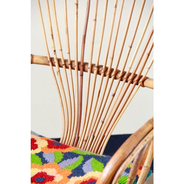 1970s Vintage Wicker and Bamboo Armchair, Italy, 1970s For Sale - Image 5 of 16