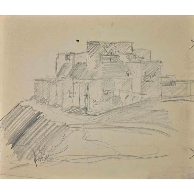 Landscape is an original artwork realized in the half of the 20th Century. Original drawing on paper. Hand-signed on the...