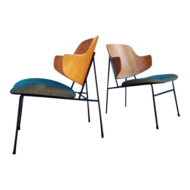 1950s Danish Modern “Penguin” Chairs by Ib Kofod Larsen for Selig - a Pair For Sale