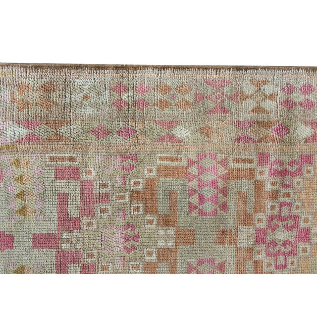 Beige Vintage Turkish Oushak Runner For Sale - Image 8 of 12