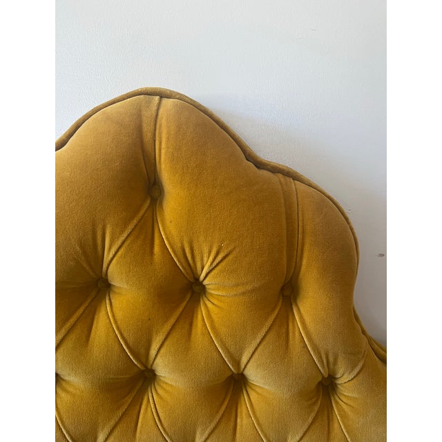 Yellow Vintage Upholstered Yellow Velvet Headboard - Twin For Sale - Image 8 of 8