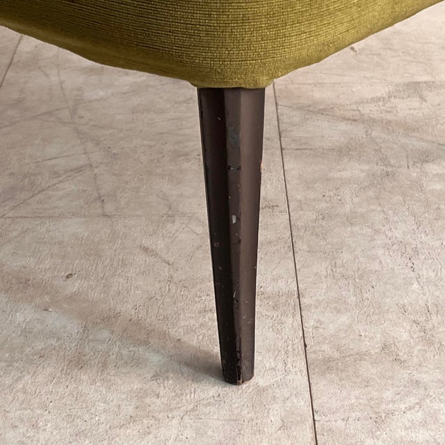 Brown Vintage Italian Bedroom Chairs in Green Velvet, 1960s, Set of 2 For Sale - Image 8 of 11