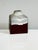A cube-shaped ceramic vase in the Brutalist style, by ES Keramik (Emons & Söhne, Rheinbach), with slightly tapered sides...