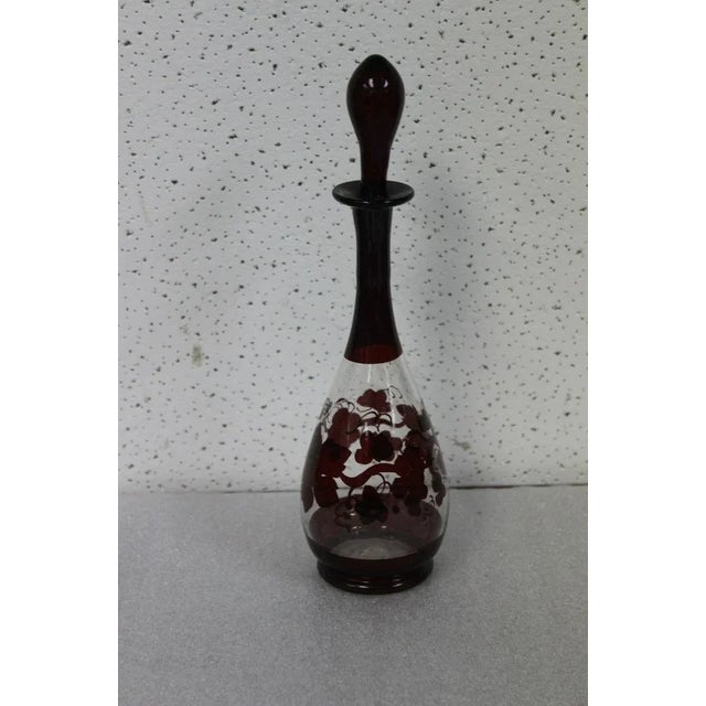 Glass Vintage Handblown Glass Decanter For Sale - Image 7 of 8