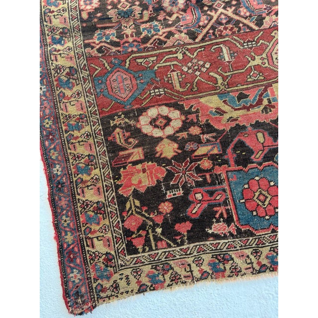 Blue 1900's Antique Persian Halvai Bidjar Sampler or "Wagireh" Rug - 3.8 x 4.5 For Sale - Image 8 of 8
