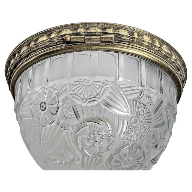 Hettier & Vincent French Art Deco Flush Mount Signed by Hettier Vincent For Sale - Image 4 of 6