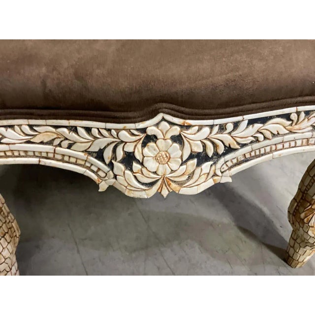 Anglo-Indian Bone-Inlaid Throne Armchair, India For Sale - Image 12 of 15