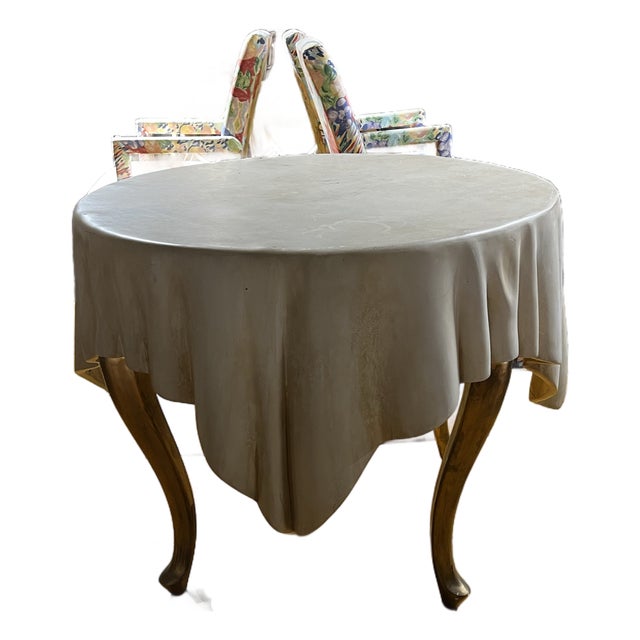 1970s Draped Resin Petite Trompe-l'Oeil Table For Sale