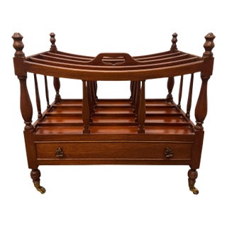 Vintage Biggs Furniture Chippendale Style Mahogany Magazine Rack For Sale