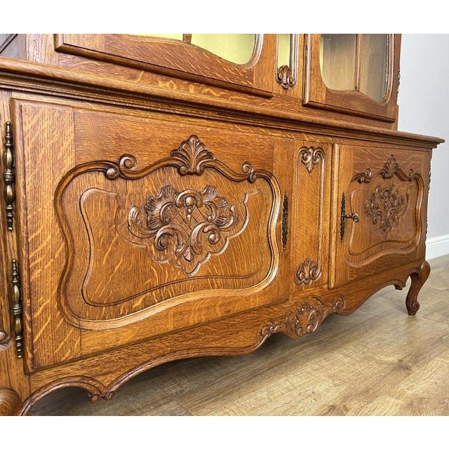 Vintage Louis XVI French Oak Display Cabinet For Sale - Image 9 of 14