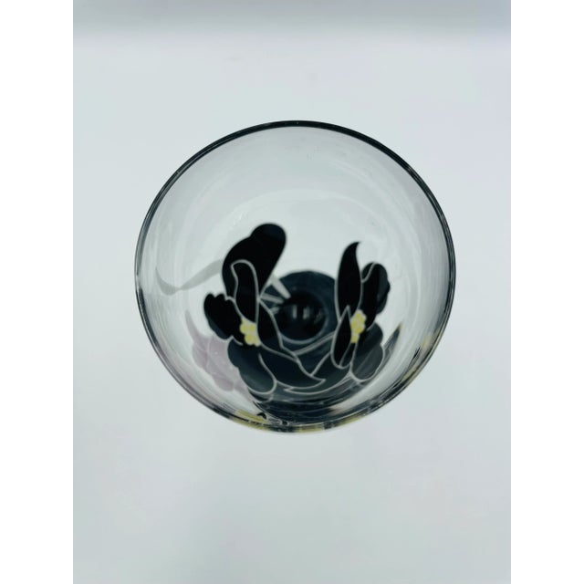 Late 20th Century Floral Wine Glasses From France- Set of 7 For Sale - Image 4 of 12